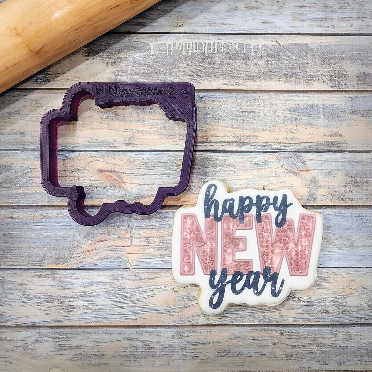 Happy New Year 2 Cookie Cutter and Fondant Cutter and Clay Cutter wit Bobbi's Cutters