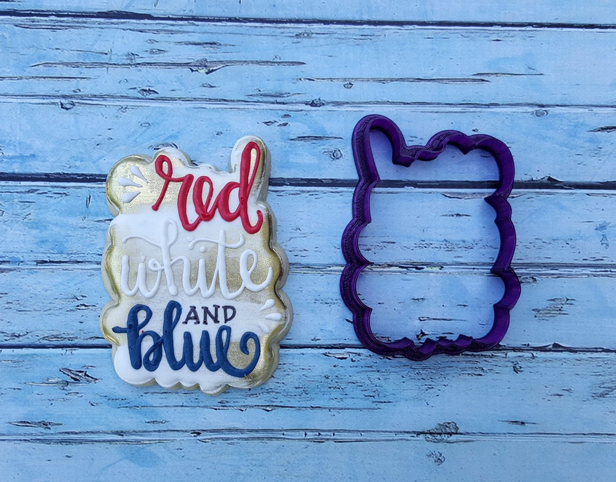 Red White and Blue Plaque Cookie Cutter Bobbi's Cutters