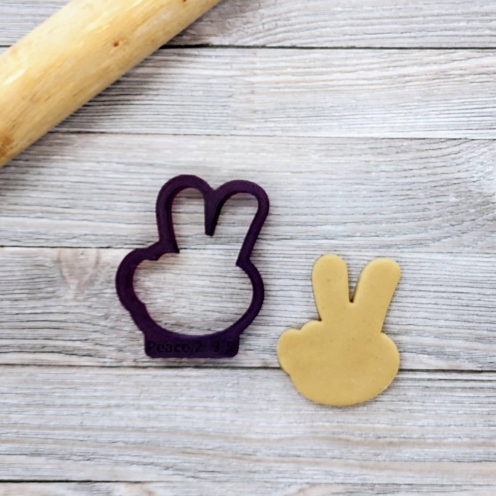 Chubby Peace Sign Cookie Cutter and Fondant Cutter and Clay Cutter