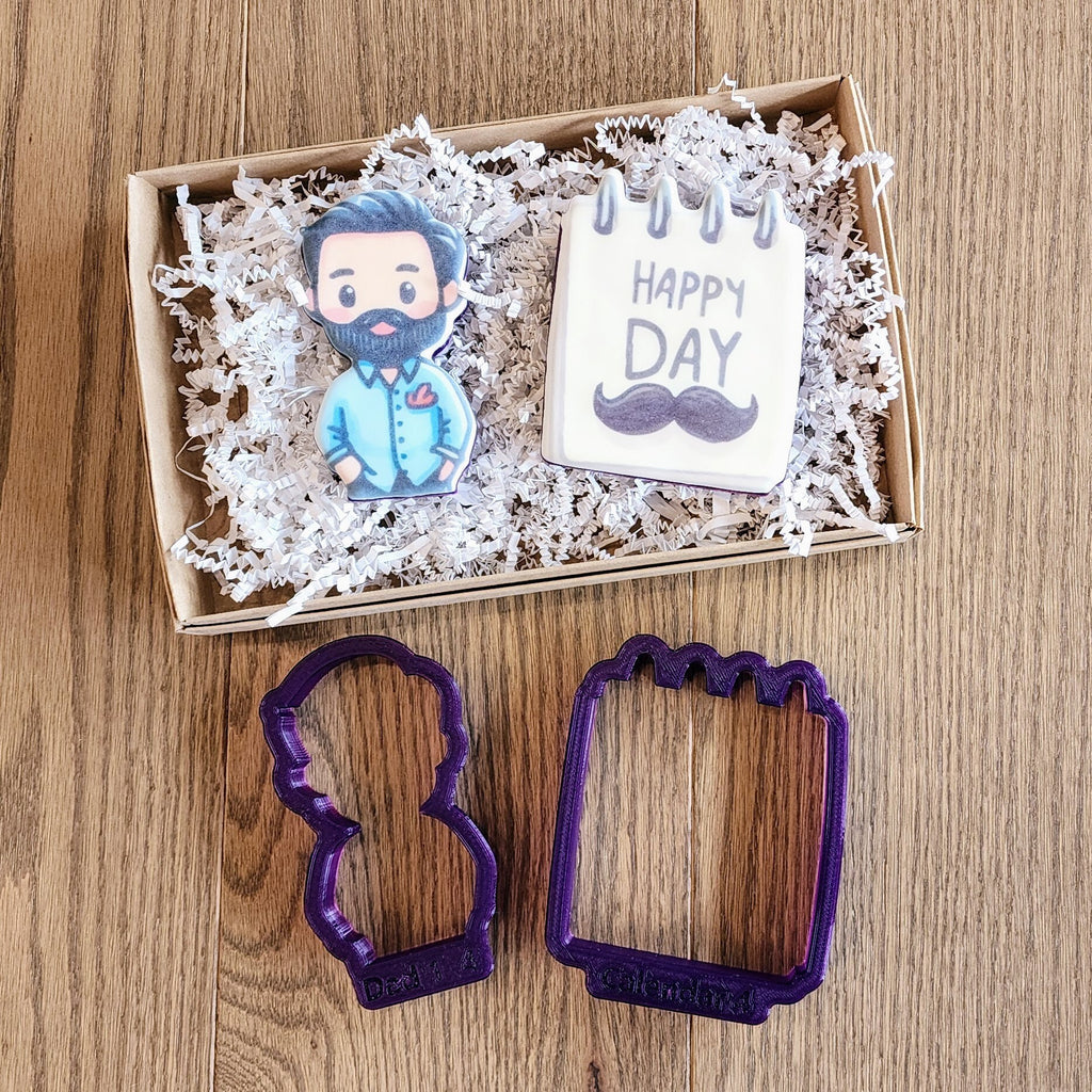 Bearded Dad with Calendar Plaque Cookie Cutters