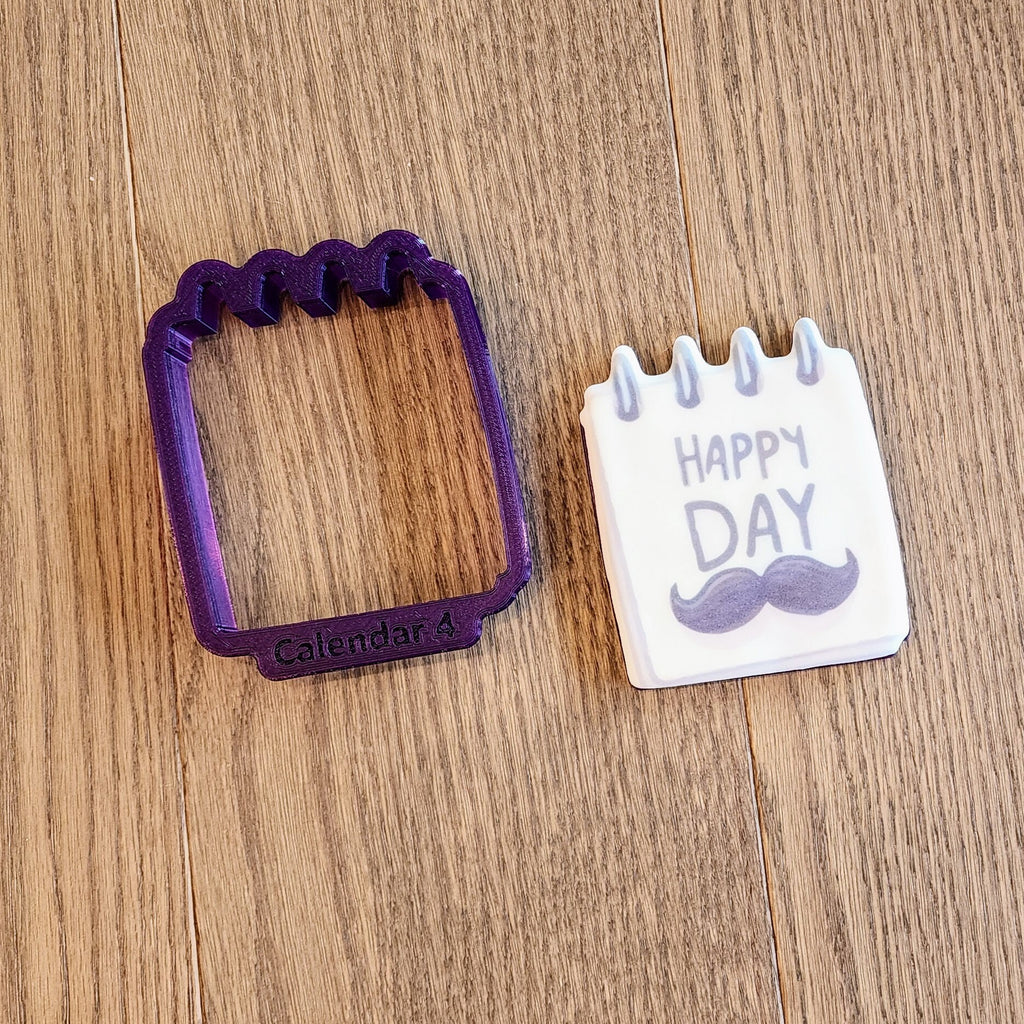 Bearded Dad with Calendar Plaque Cookie Cutters