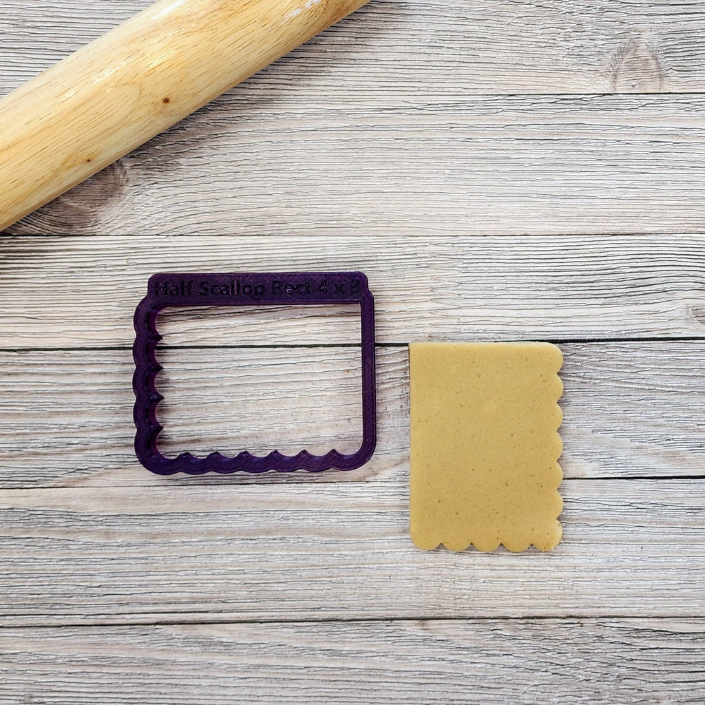 Half Scalloped Rectangle Cookie Cutter