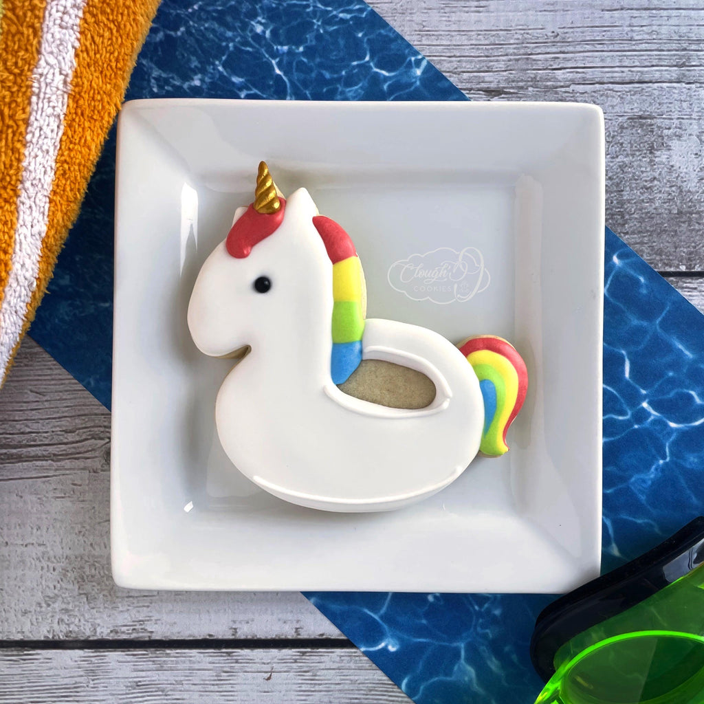 Unicorn Floatie Cookie Cutter by Clough'd 9 Cookies