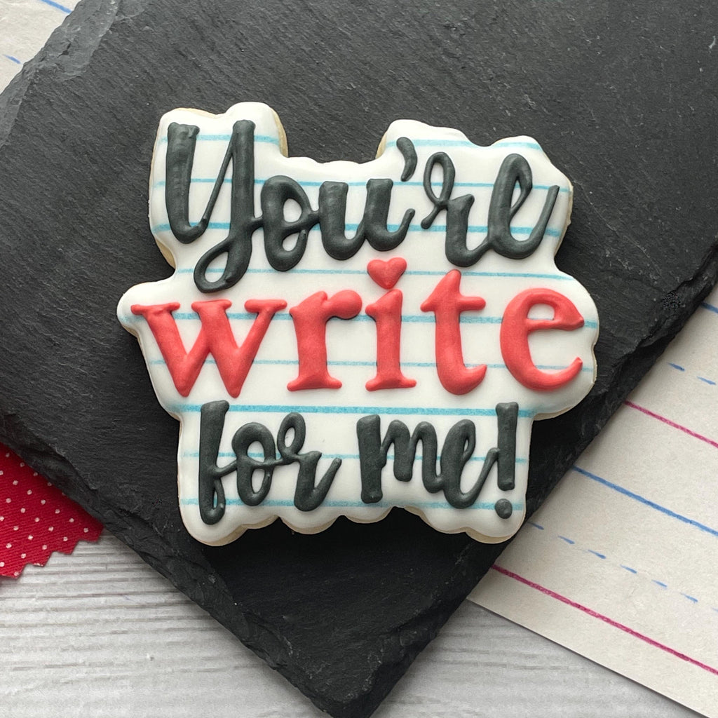 You're Write For Me with Spiral Apple Notebook Set of 2 Cookie Cutters by Clough'd 9 Cookies