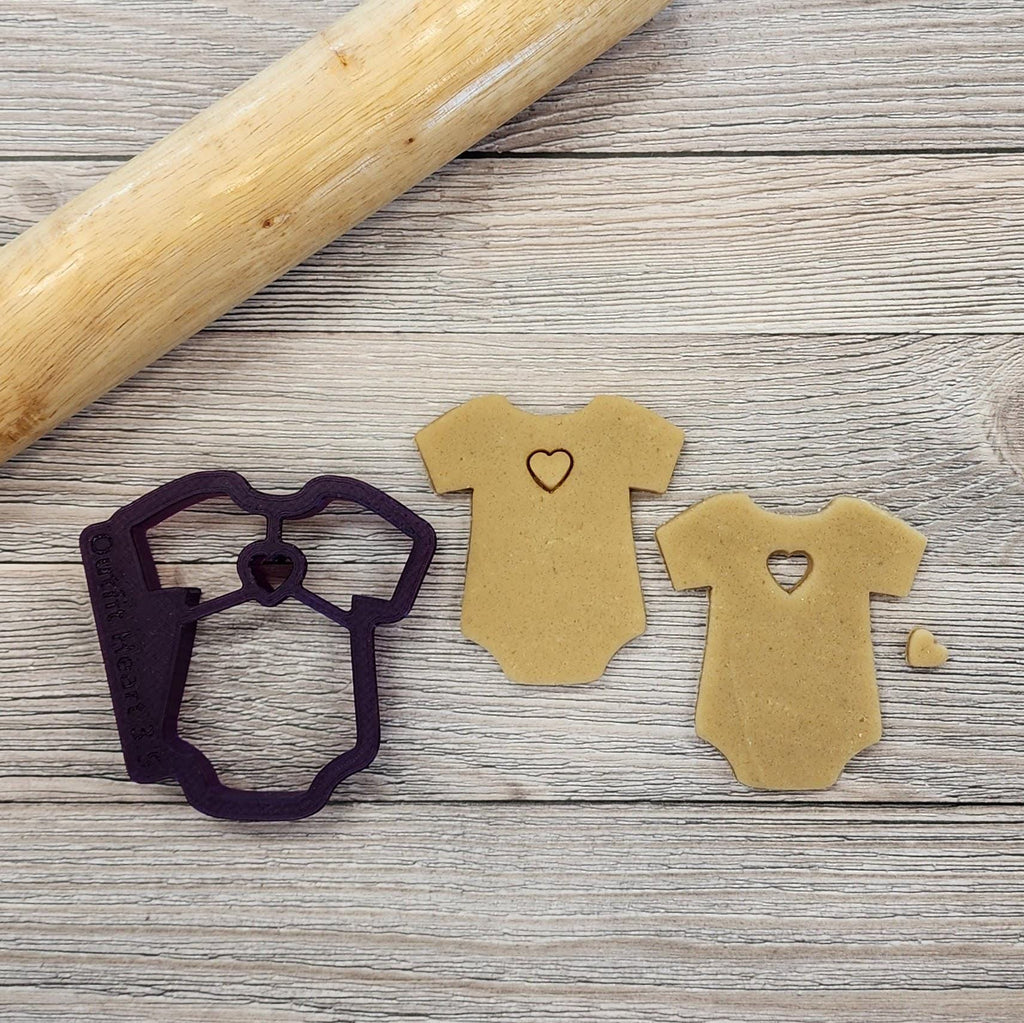 Baby Outfit with Heart Cutout Cookie Cutter