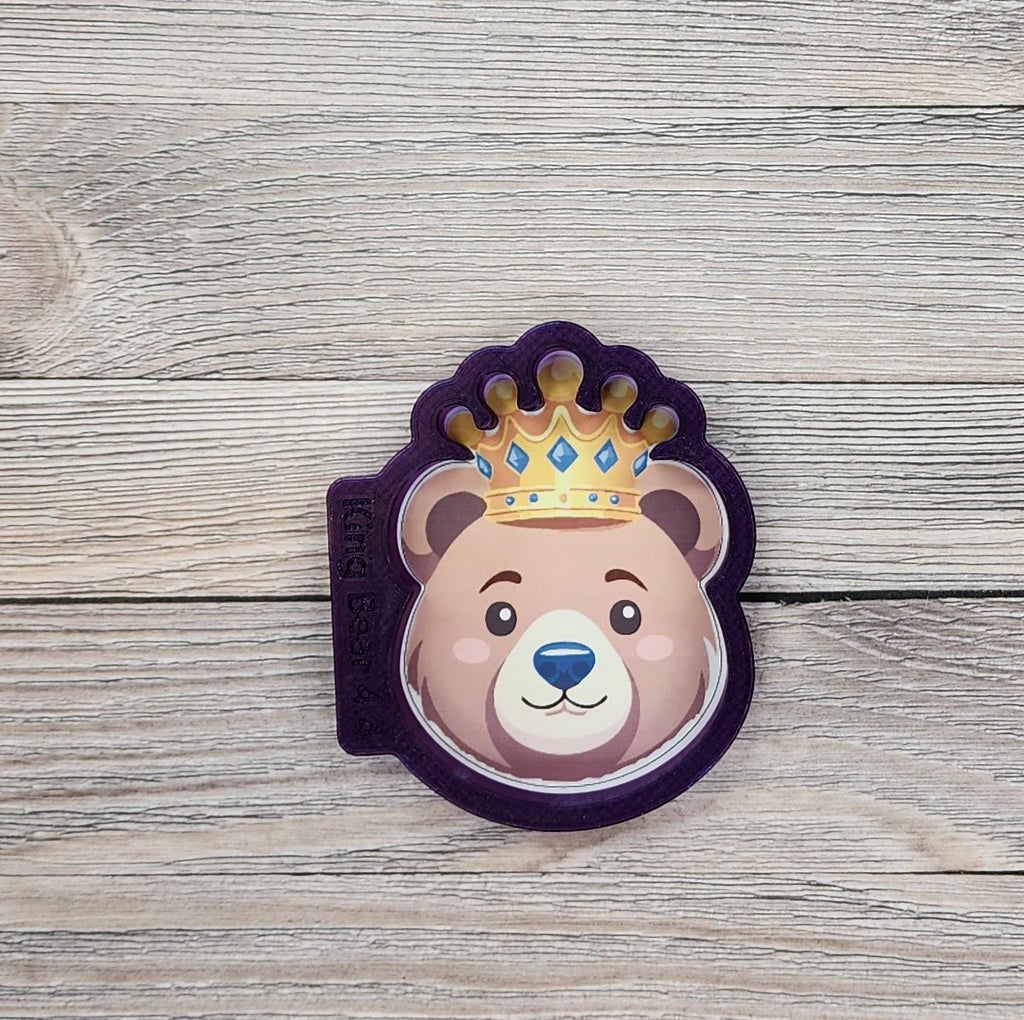 Prince or King Bear Face or Bear Head Cookie Cutter