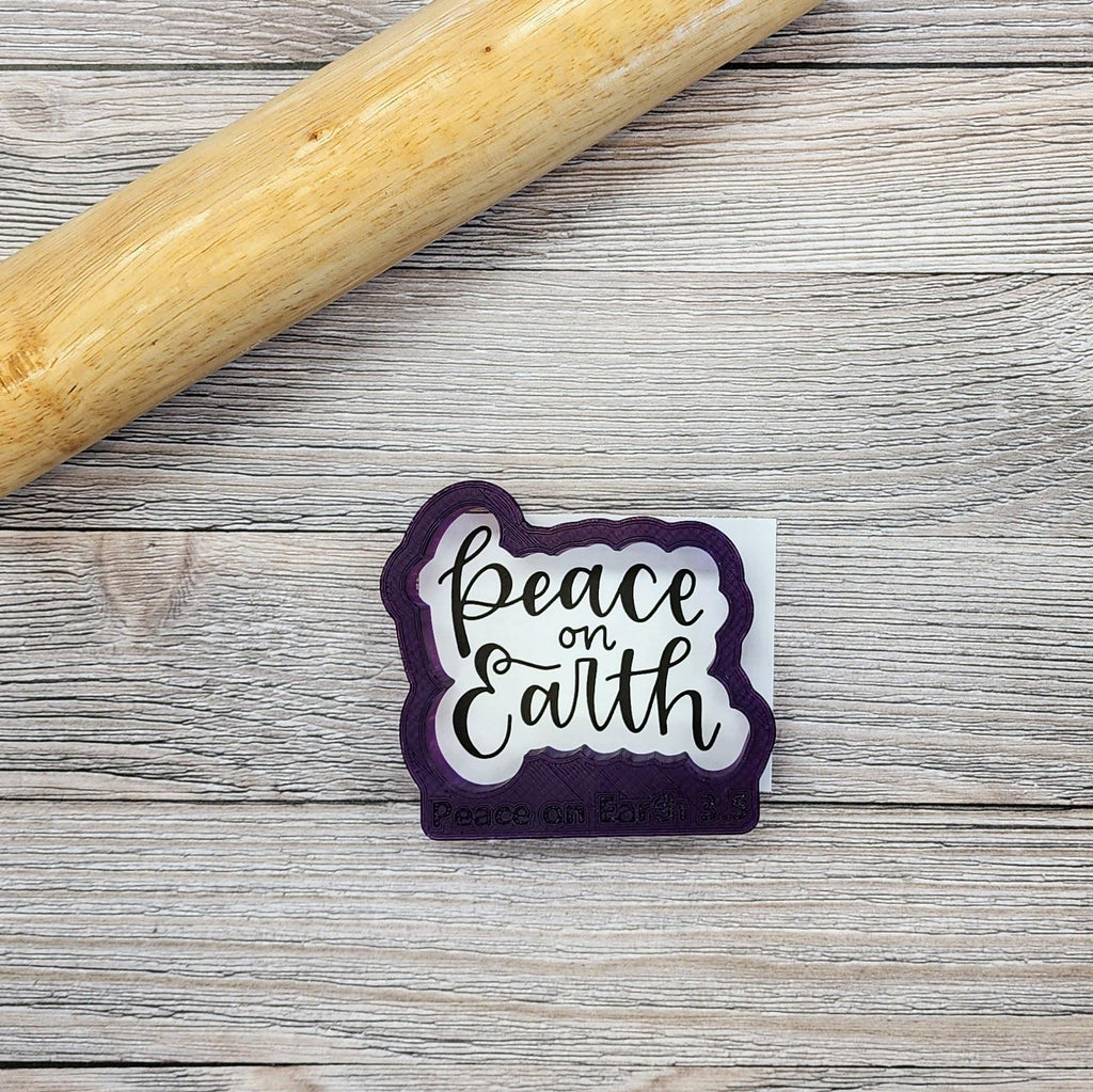 Peace on Earth Hand Lettered Cookie Cutter with Optional Stencil