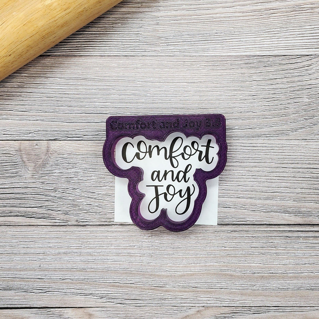 Comfort & Joy Hand Lettered Cookie Cutter with Optional Stencil