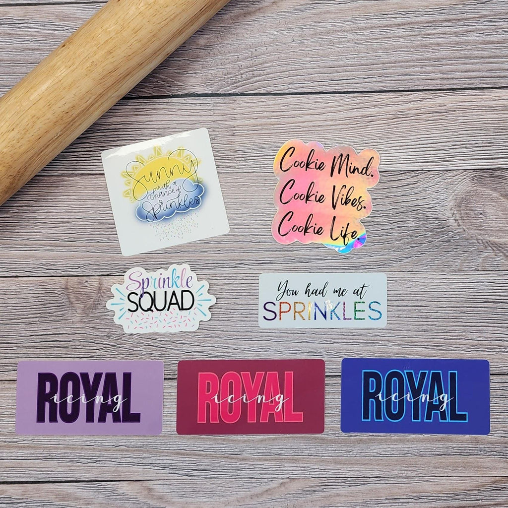 Cookie Stickers Royal Icing Stickers Sprinkle Stickers