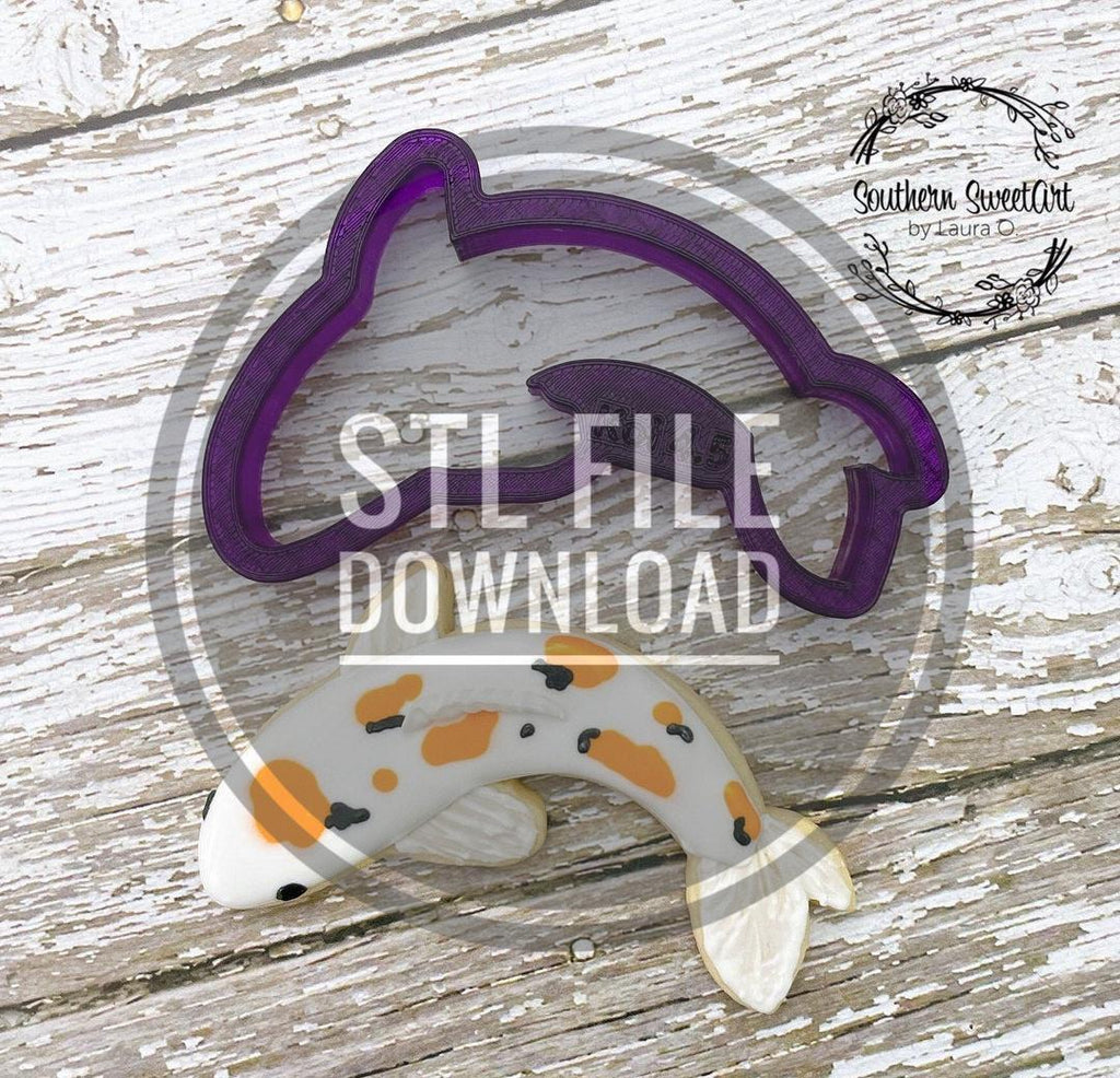 Digital STL File Download for Koi Fish Cookie Cutter and Fondant Cutter and Clay Cutter