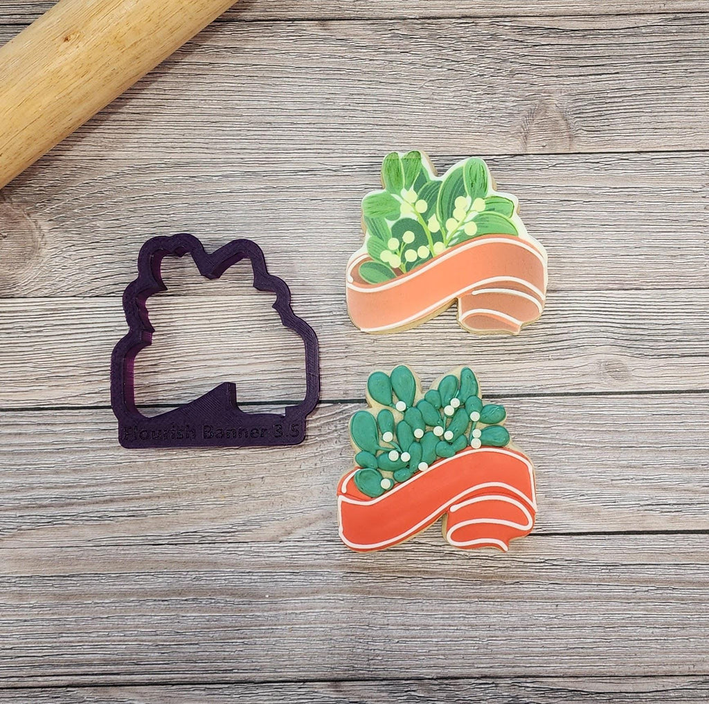 Leaf Flourish with Banner Cookie Cutter