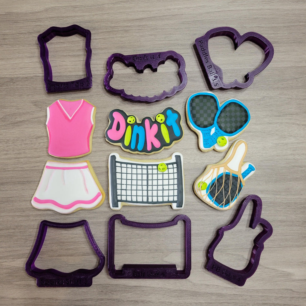 Set of 6 Pickleball Themed Cookie Cutters
