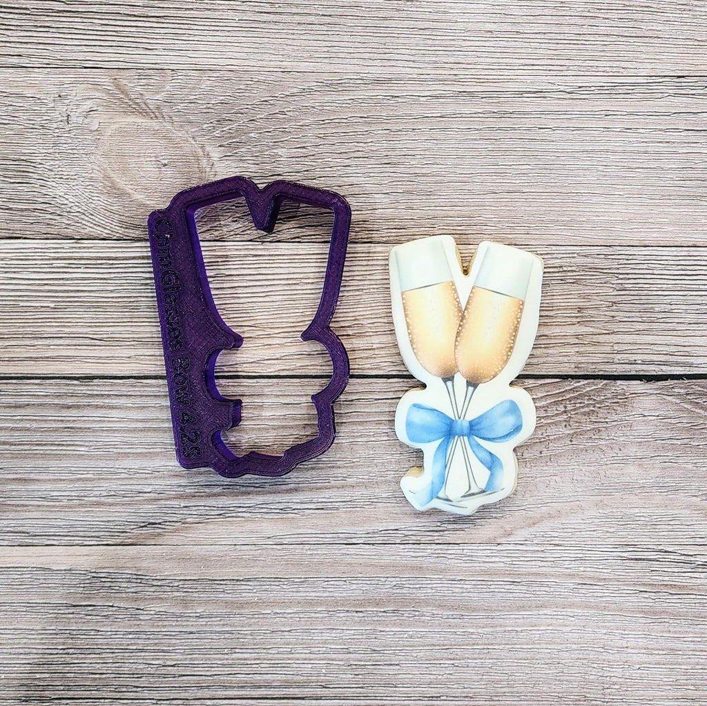 Champagne Glasses with Bow Cookie Cutter