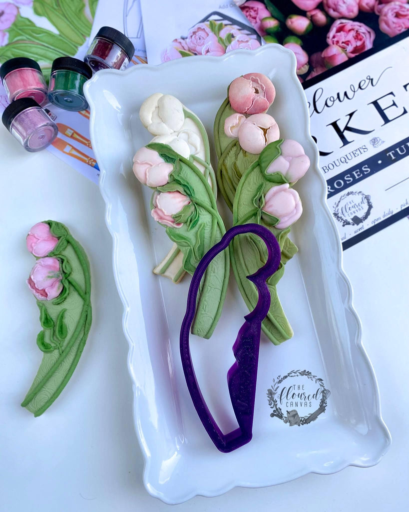 The Floured Canvas Peony Bouquet Set of 3 Cookie Cutters