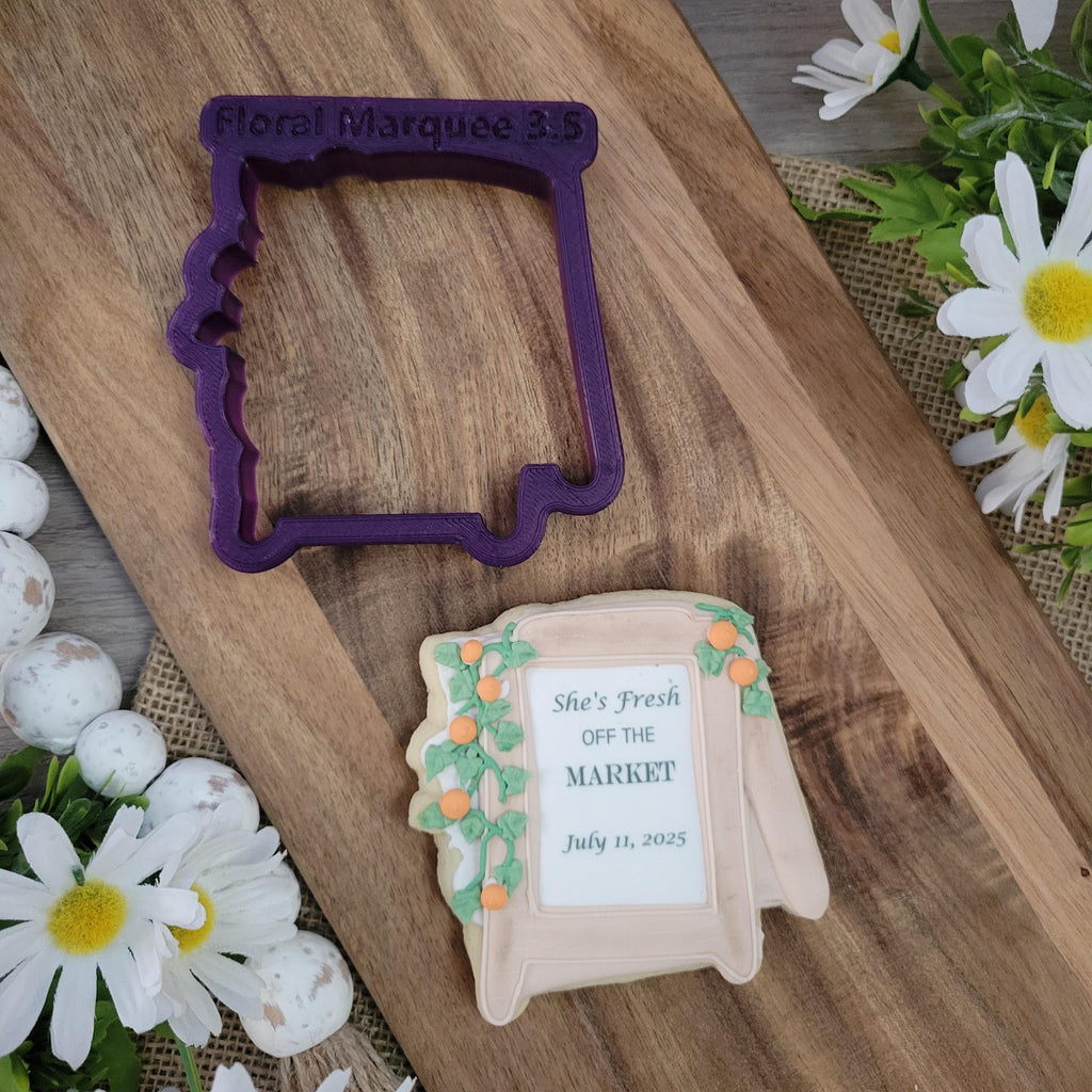 Floral Sidewalk Marquee or Sandwich Board Cookie Cutter