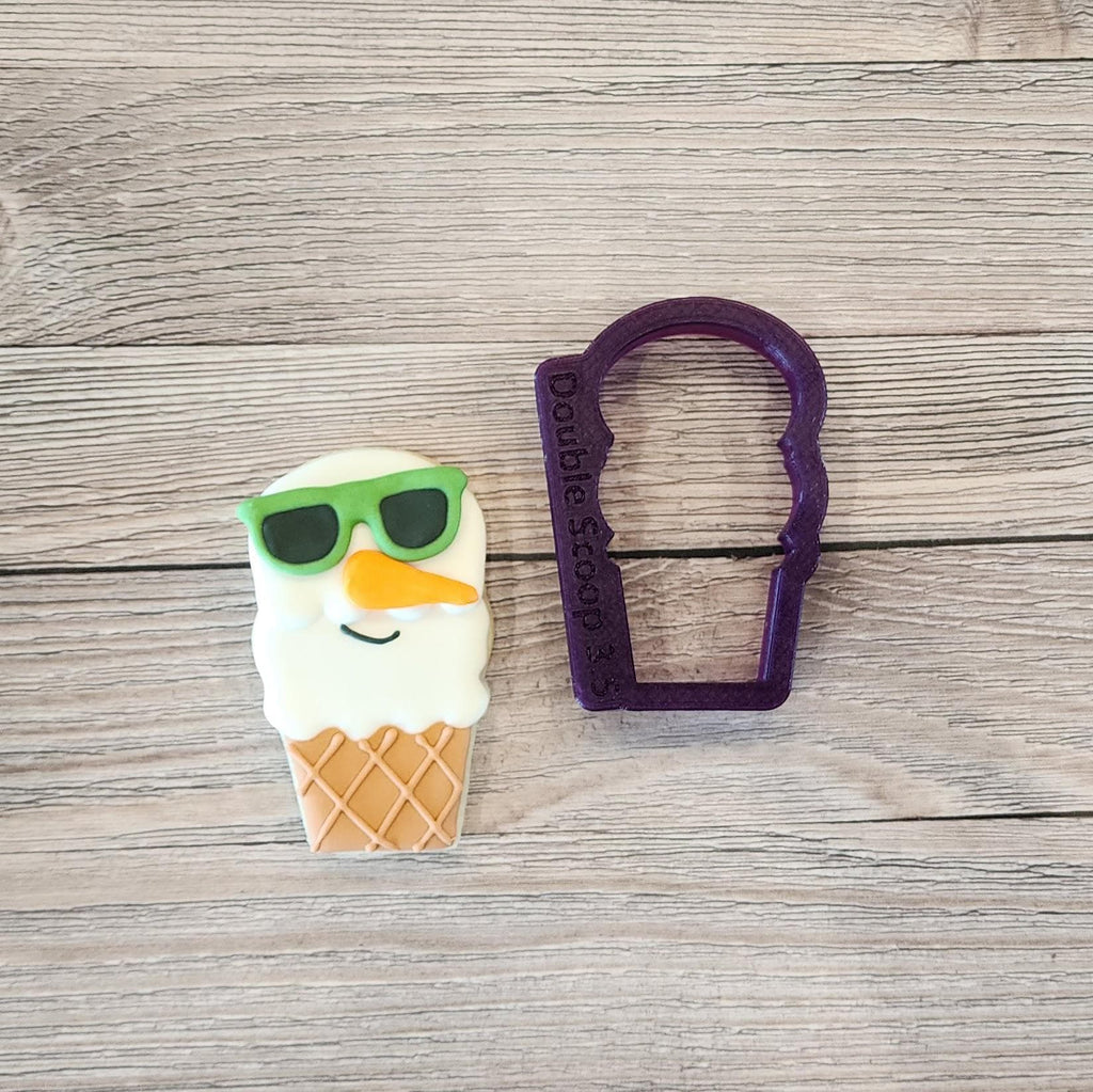 Double Scoop Ice Cream Cone Cookie Cutter