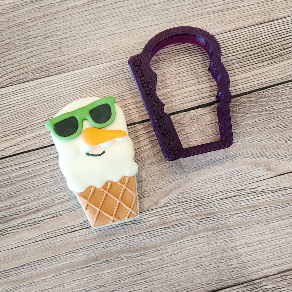 Double Scoop Ice Cream Cone Cookie Cutter