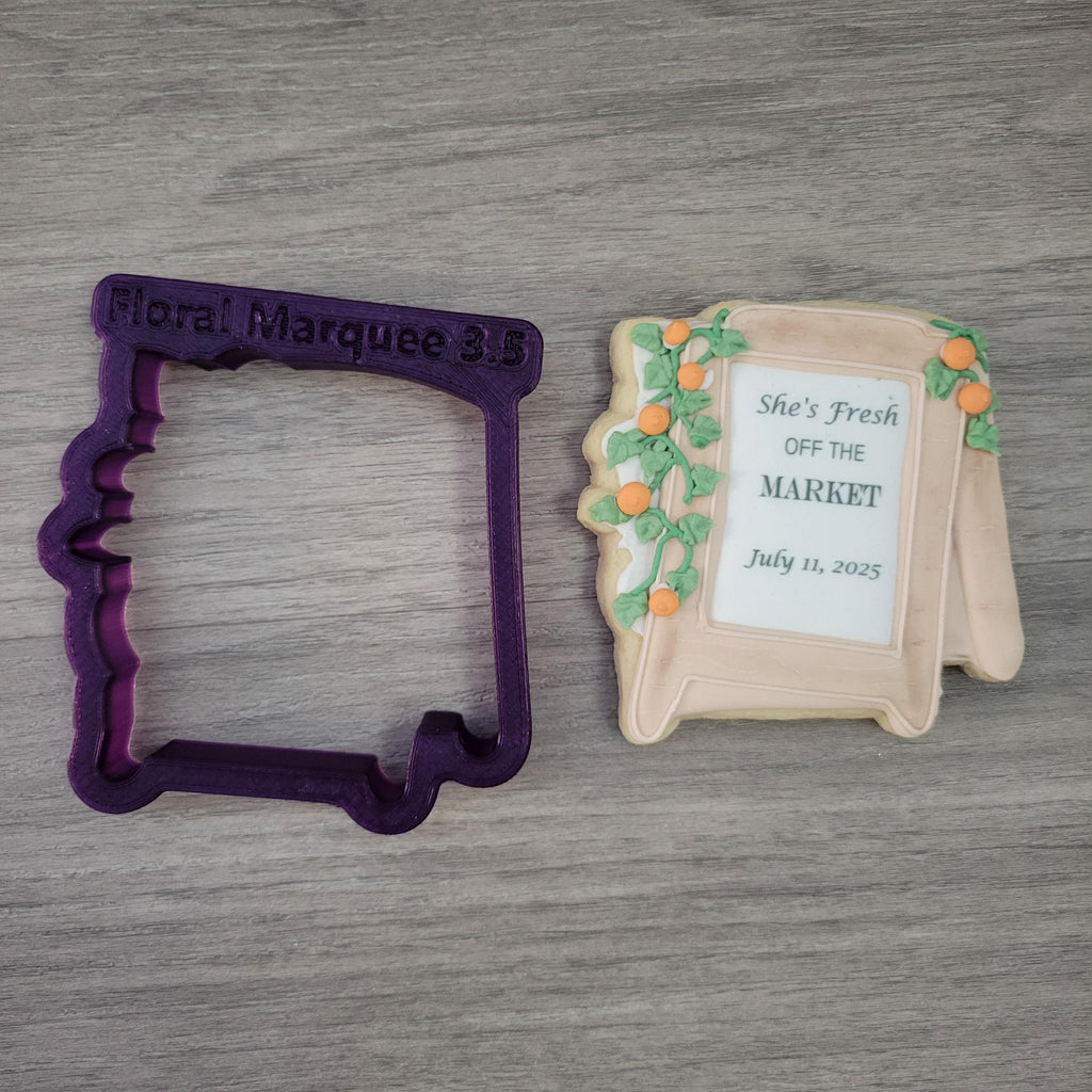 Floral Sidewalk Marquee or Sandwich Board Cookie Cutter