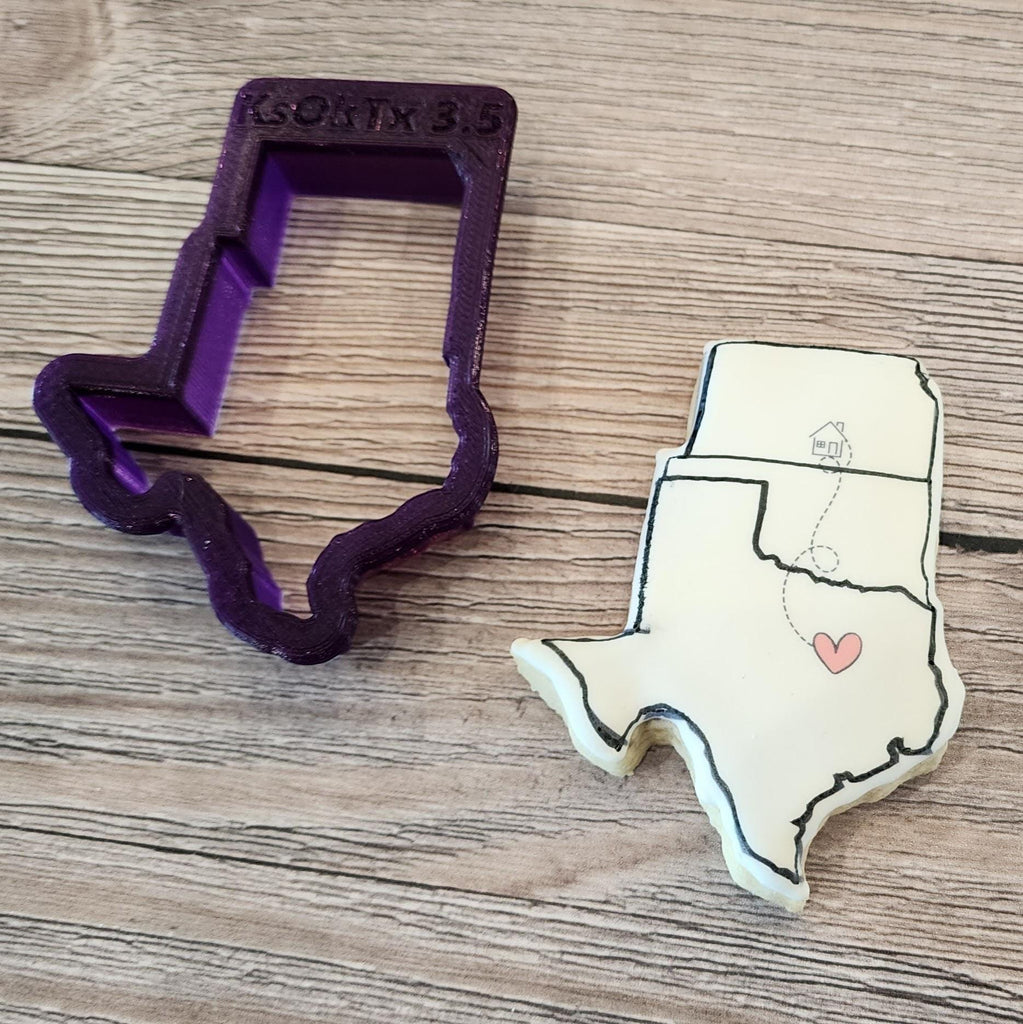 Kansas Oklahoma and Texas Cookie Cutter