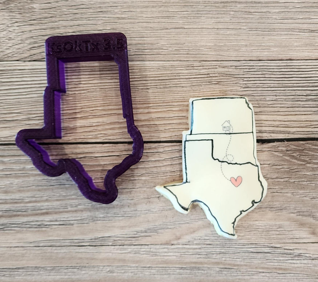 Kansas Oklahoma and Texas Cookie Cutter
