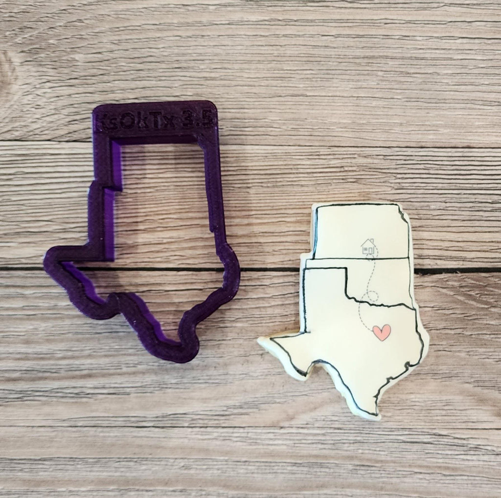 Kansas Oklahoma and Texas Cookie Cutter