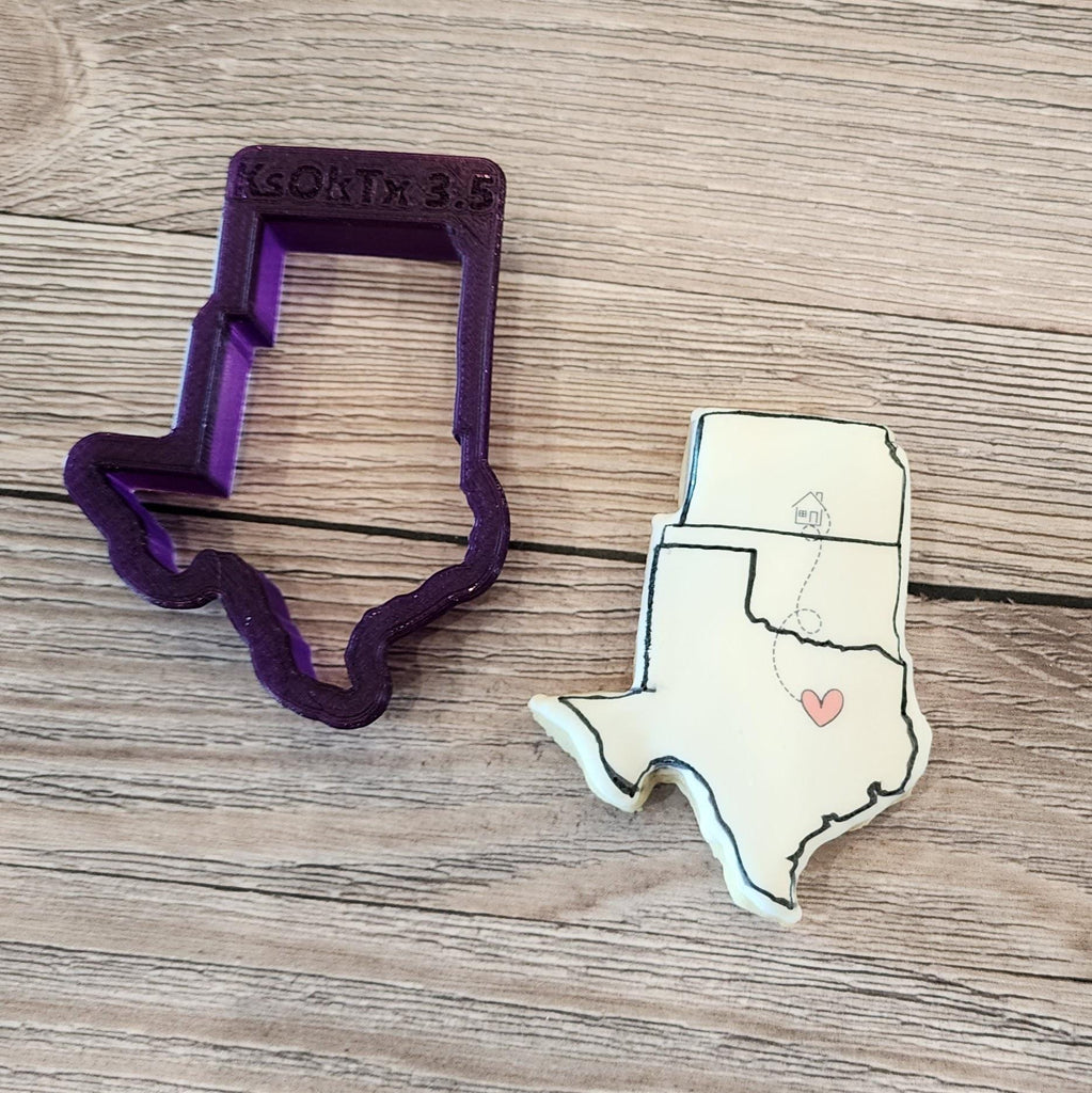 Kansas Oklahoma and Texas Cookie Cutter
