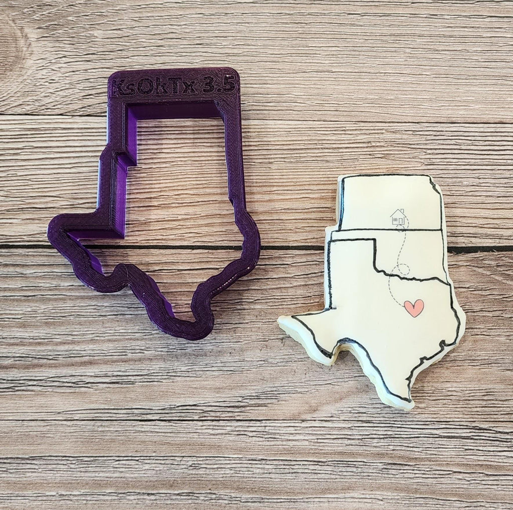Kansas Oklahoma and Texas Cookie Cutter