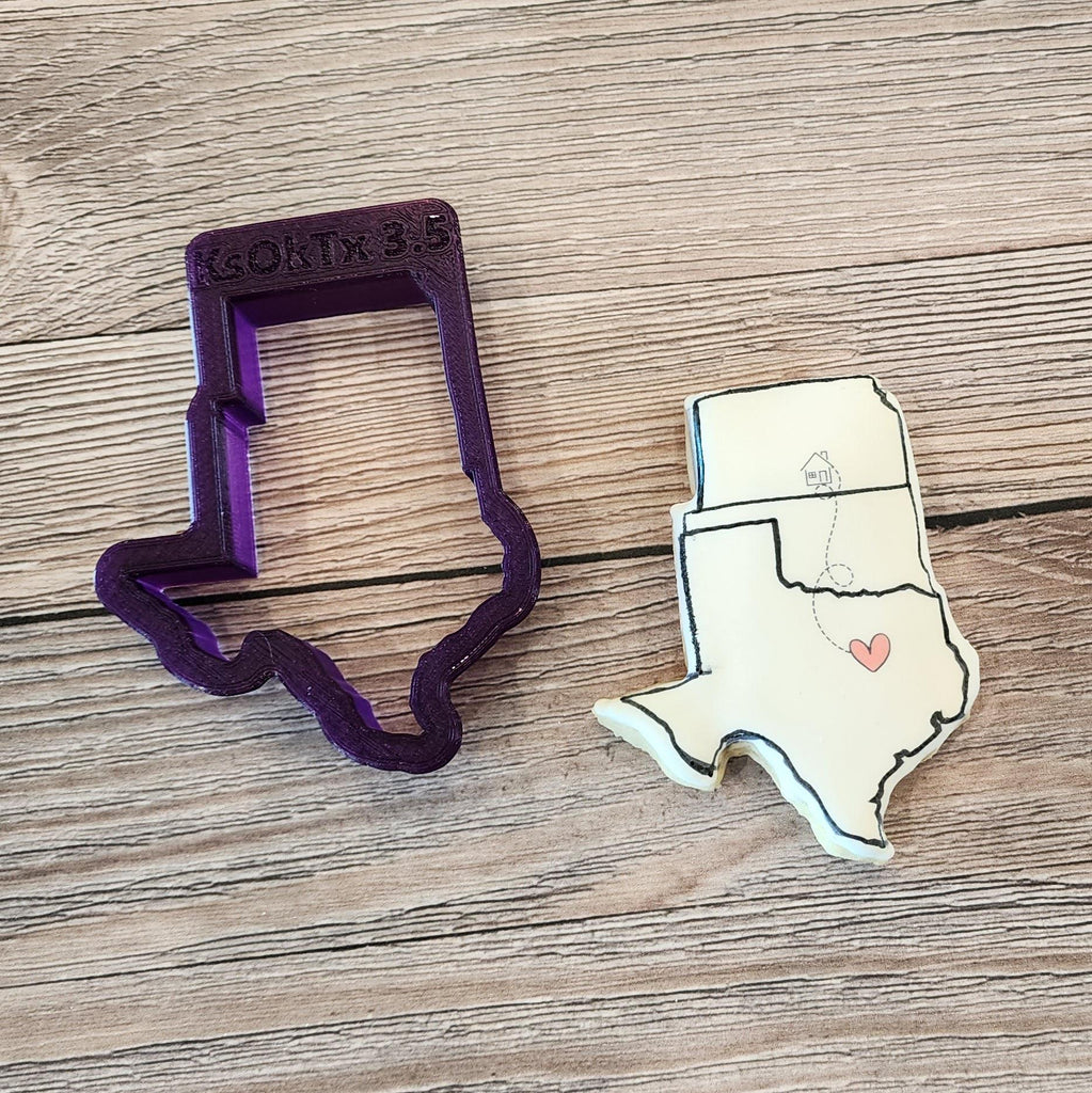 Kansas Oklahoma and Texas Cookie Cutter