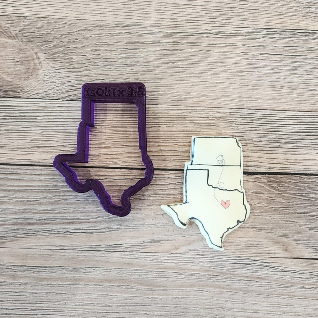 Kansas Oklahoma and Texas Cookie Cutter