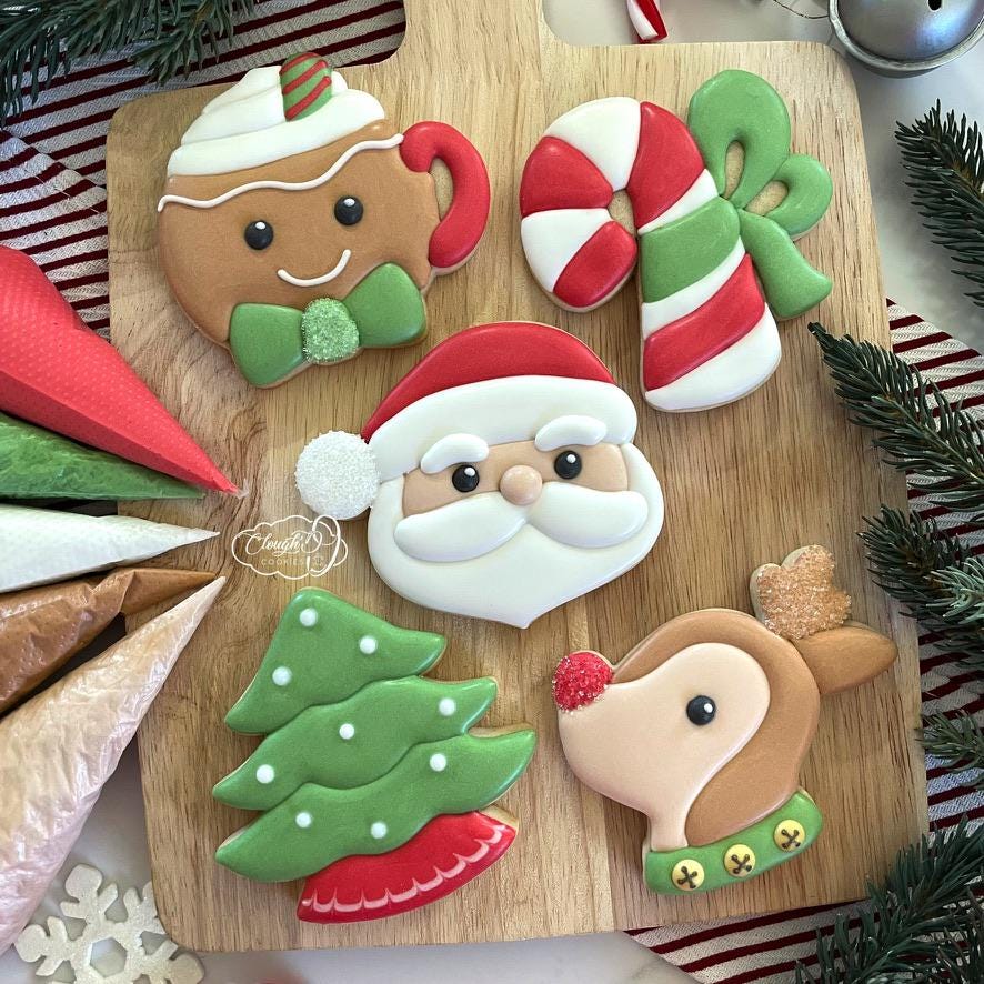Holly Jolly Set of 5 Cookie Cutters by Clough'd 9 Cookies