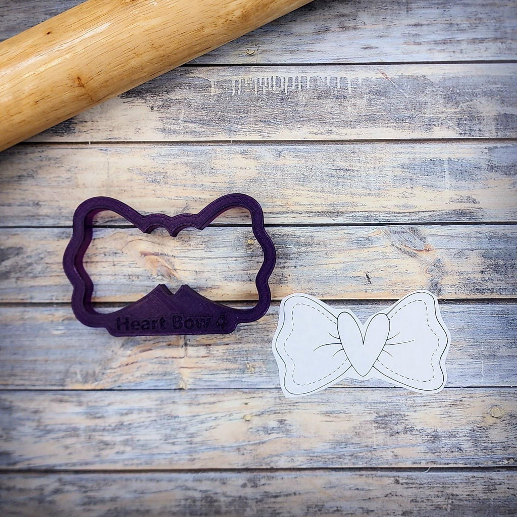 Whimsical Heart Bow Cookie Cutter