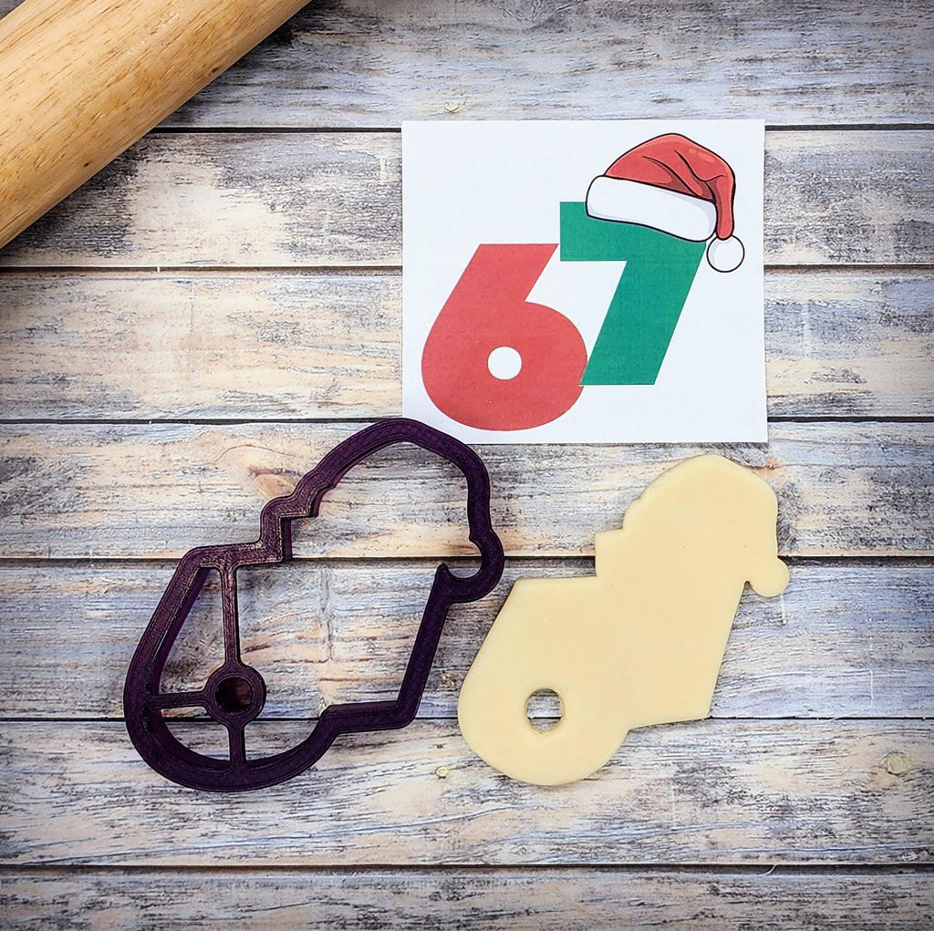 Six Seven with Santa Hat Cookie Cutter