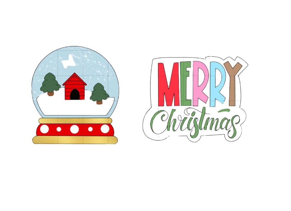 Merry Christmas and Snow Globe Cookie Cutters by Mantequilla