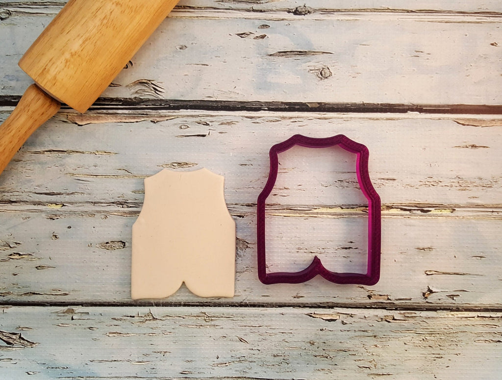 Vest or Fishing Vest or Fly Vest Cookie Cutter and Fondant Cutter and Clay Cutter