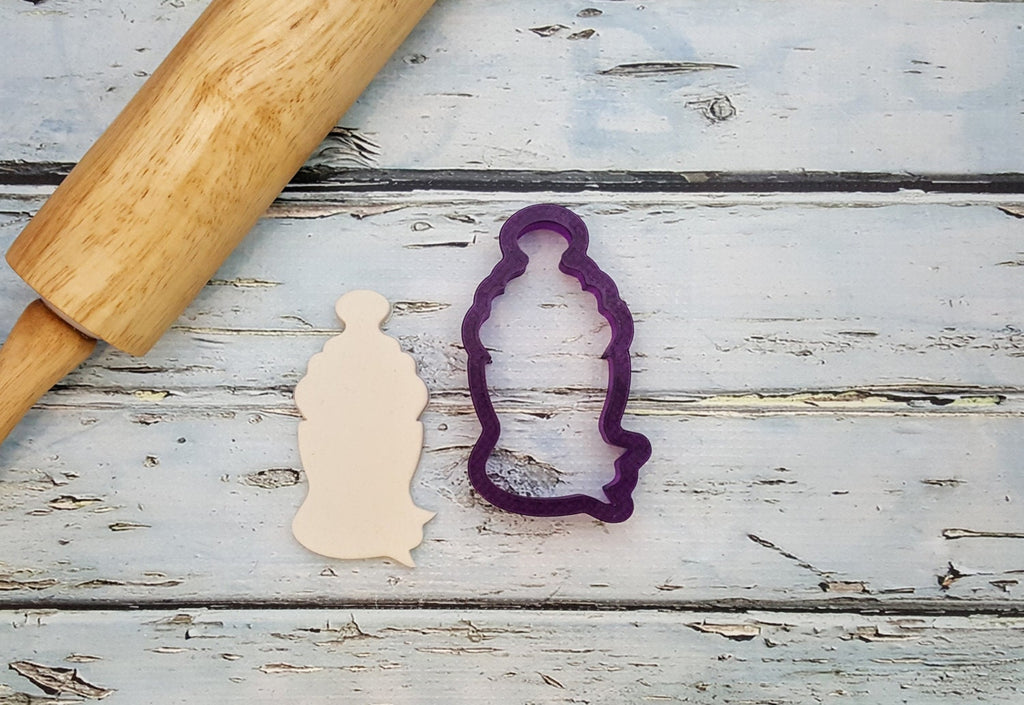 Miss Doughmestic Baby Bottle with Bow Cookie Cutter and Fondant Cutter and Clay Cutter