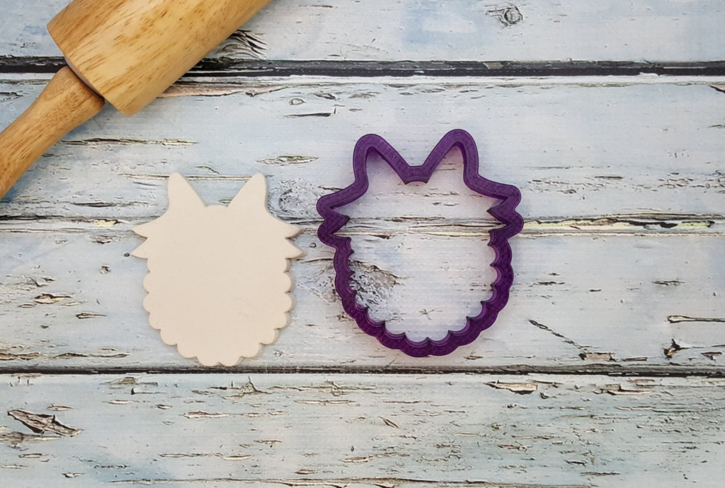 Miss Doughmestic Baby Bib with Bow or Scalloped Plaque with Bow or Wreath Cookie Cutter and Fondant Cutter and Clay Cutter