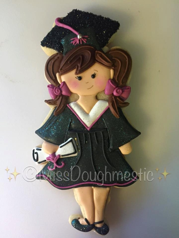 Miss Doughmestic Girl Graduate Standing with Diploma Graduation Cookie Cutter or Fondant Cutter and Clay Cutter