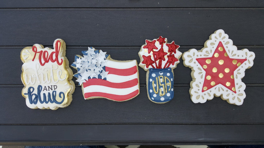 Red White and Blue Plaque Cookie Cutter and Fondant Cutter and Clay Cutter