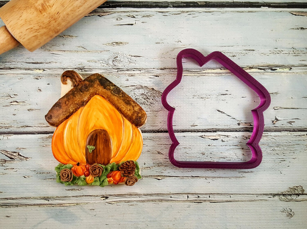 Pumpkin House or Candy House or Snow Globe Cookie Cutter or Fondant Cutter and Clay Cutter