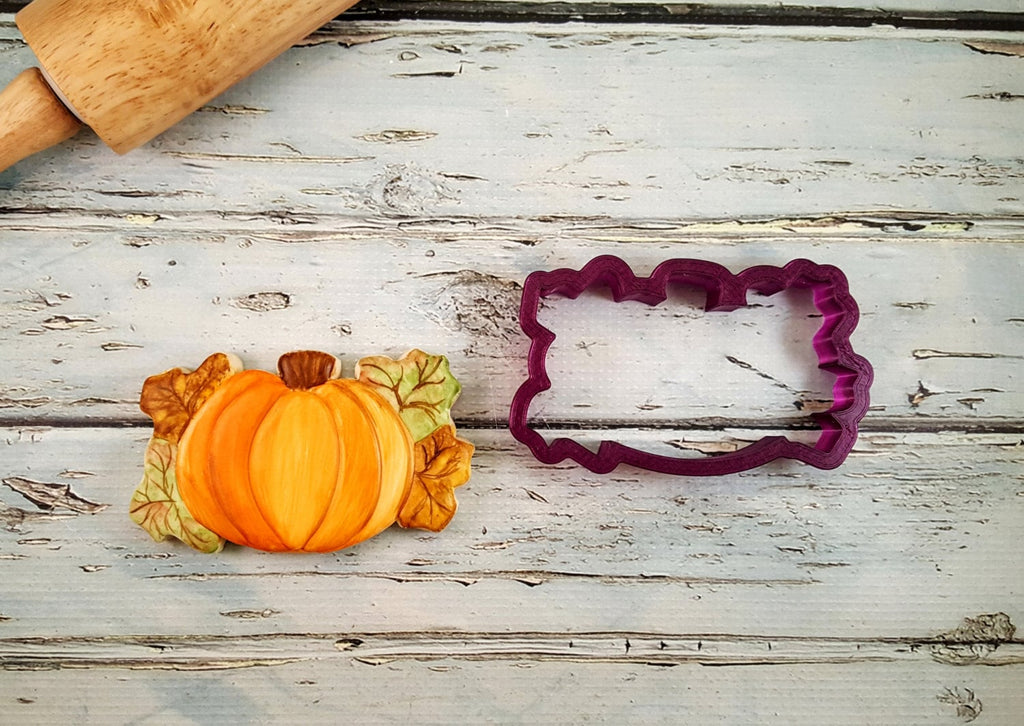 Pumpkin with Leaves Cookie Cutter or Fondant Cutter and Clay Cutter