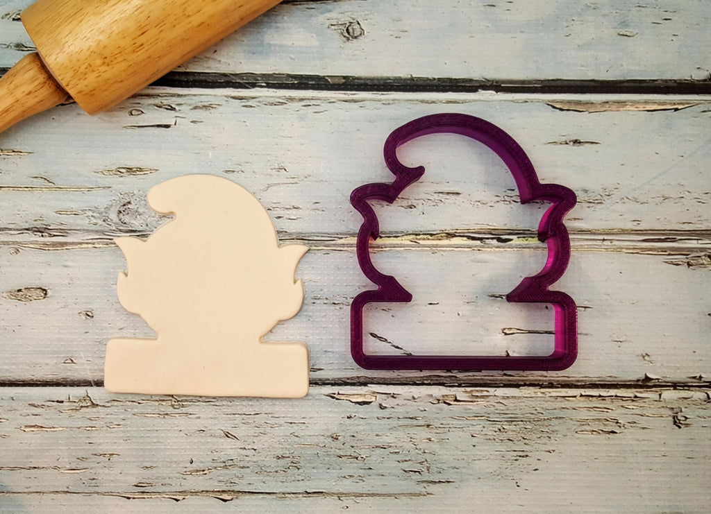 Elf with Sign or Plaque Cookie Cutter and Fondant Cutter and Clay Cutter