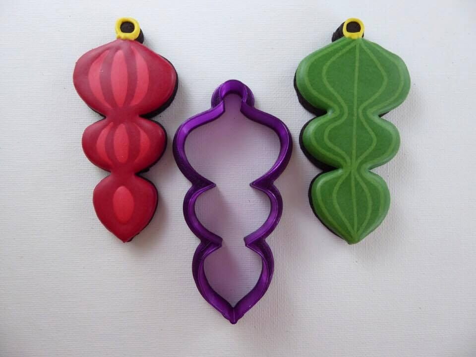 Ornament #2 or Bauble Cookie Cutter and Fondant Cutter and Clay Cutter