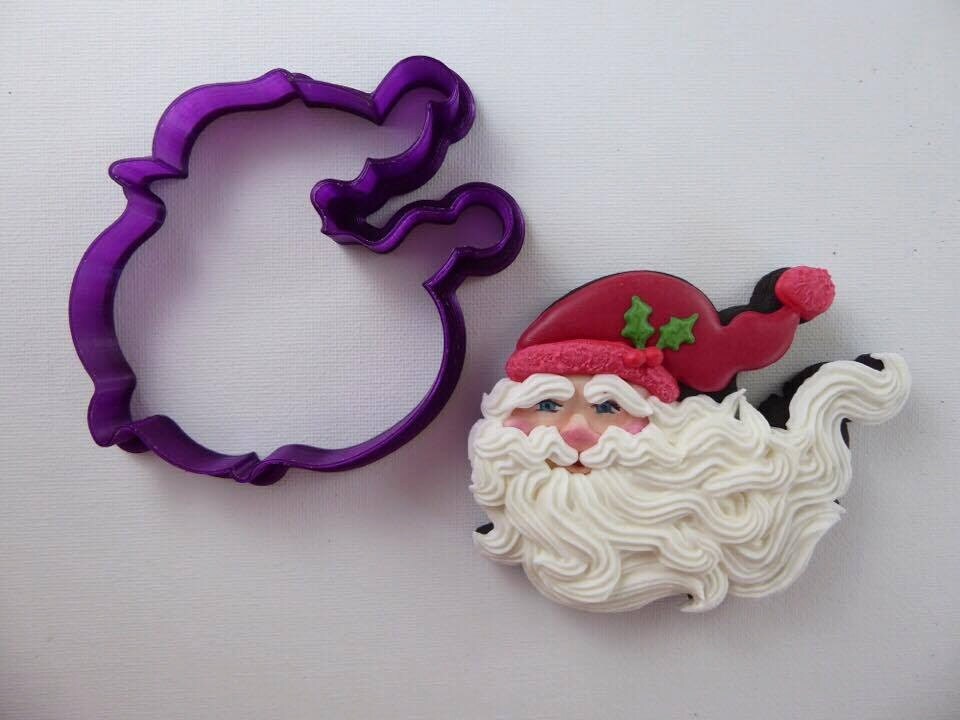 Whispy Santa Claus Cookie Cutter and Fondant Cutter and Clay Cutter