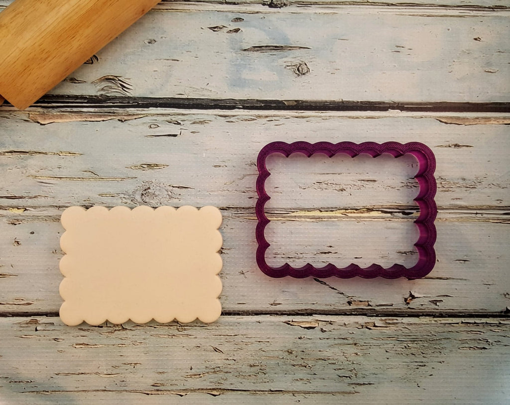 Scalloped Rectangle Cookie Cutter and Fondant Cutter and Clay Cutter