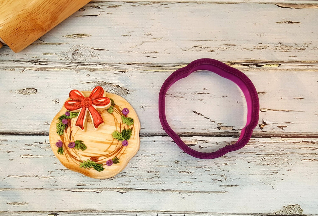 Wreath or Wonky Circle Cookie Cutter or Fondant Cutter and Clay Cutter