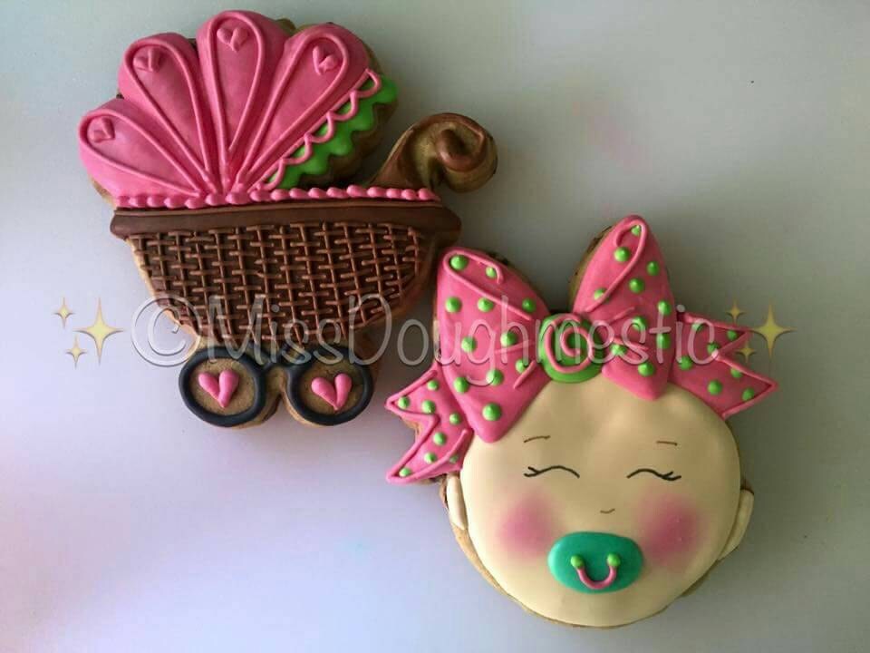 Miss Doughmestic Baby Girl Head with Bow Cookie Cutter and Fondant Cutter and Clay Cutter