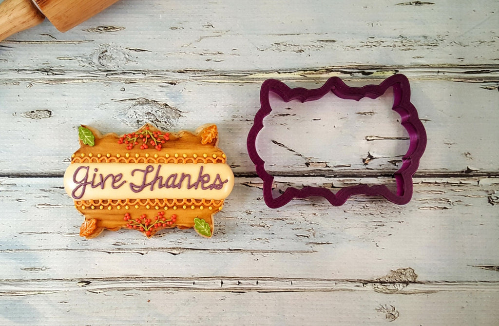 Thanksgiving Plaque Plaque Cookie Cutter and Fondant Cutter and Clay Cutter