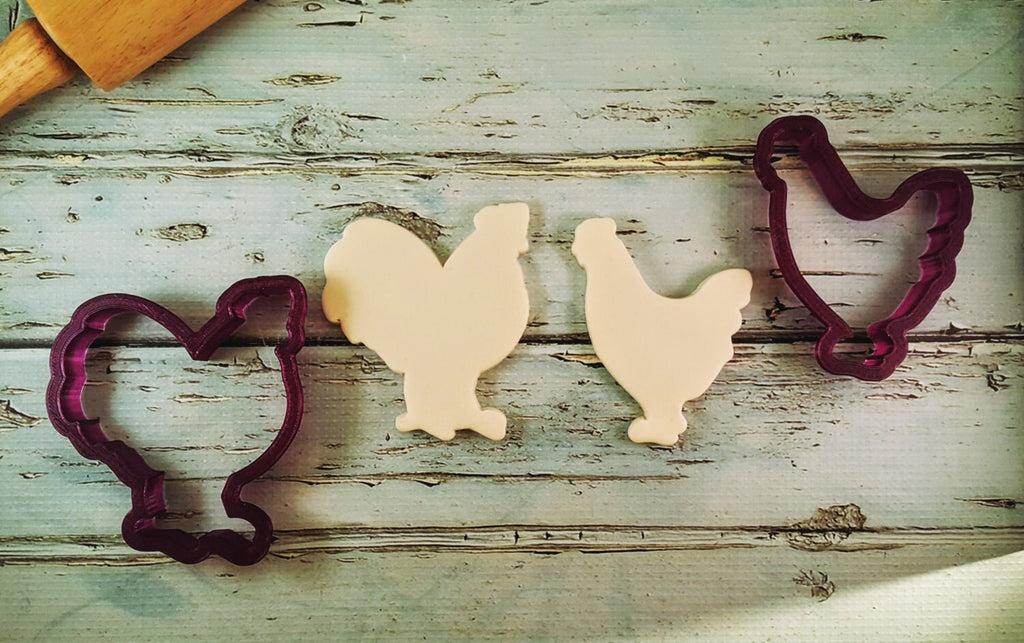 Hen or Chicken Cookie Cutter and Fondant Cutter and Clay Cutter