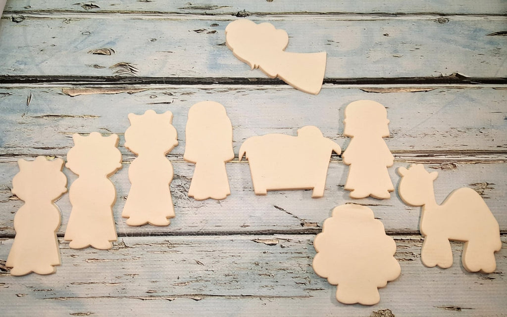 Baby Jesus in a Manger with Nativity Scene Cookie Cutter and Fondant Cutter and Clay Cutter