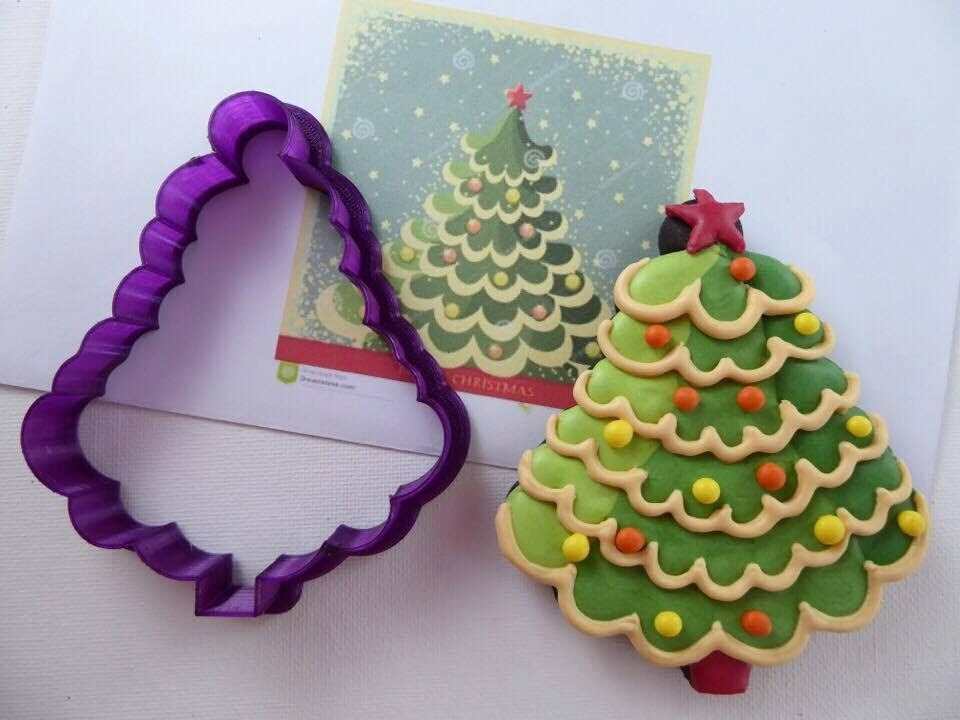 Whispy Christmas Tree Cookie Cutter and Fondant Cutter and Clay Cutter